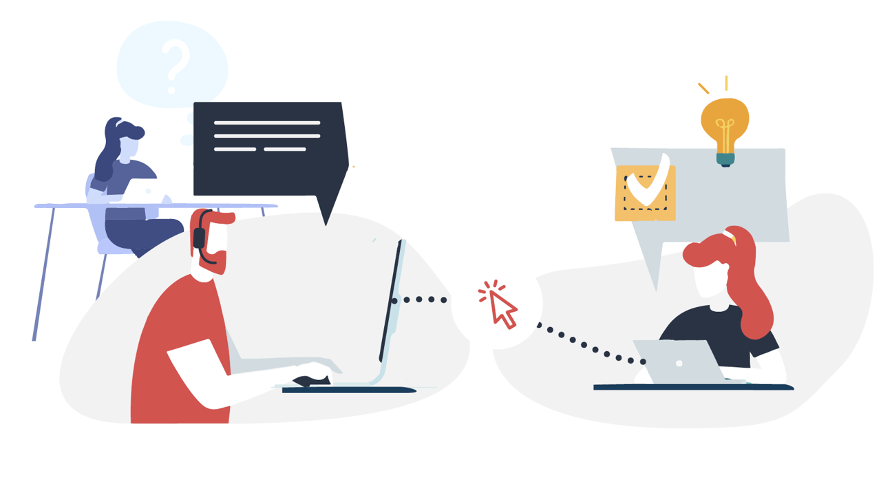 Surfly page image Illustration showing people connecting via Surfly and Vonage