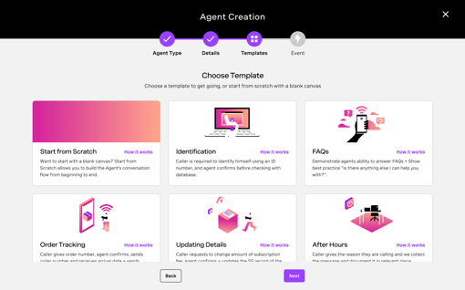 Vonage AI Studio templates Image of AI Studio templates dashboard