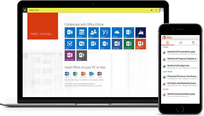 Office 365 Interface Office 365 Interface